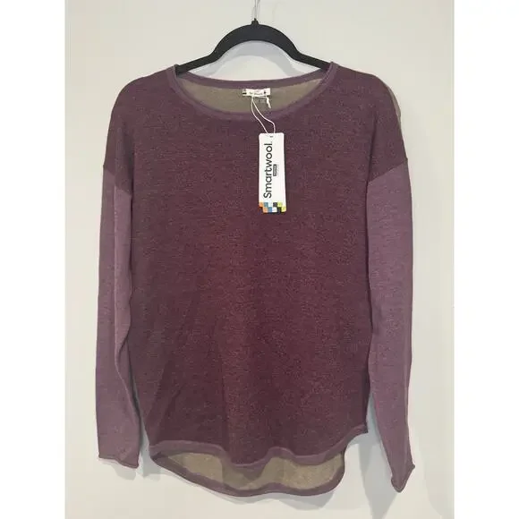 NWT Smartwool Shadow Pine Colorblock Sweater, Argyle Purple Heather, Sz S - Picture 2 of 6